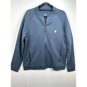 Apple Jacket Mens Medium Blue Full Zip Tech Corporate Logo Minimalist Athleisure